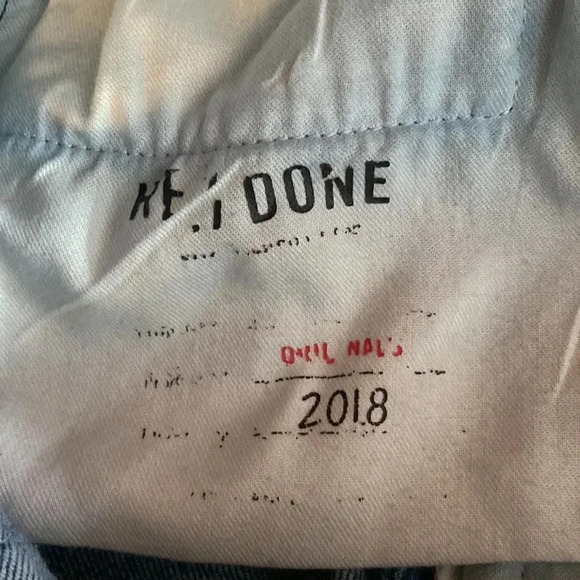 RE/DONE 90s Crop in Mid 70s Wash High Rise Blue Jeans Size 25 - Picture 9 of 12